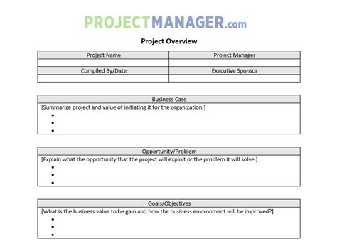 Project Overview Template Bank2home Com