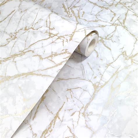 Fine Decor Metallic Marble White Gold Wallpaper Fd42270 Wallpaper Allen Braithwaite