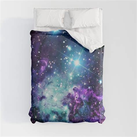 Fox Fur Nebula Purple Teal Galaxy Duvet Cover By Galaxy Dreams