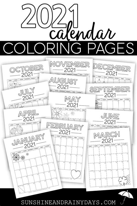 calendar coloring pages     calendar