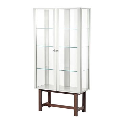 How big is a stockholm cabinet with 2 drawers? STOCKHOLM Glass-door cabinet - beige - IKEA