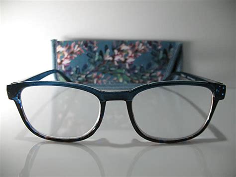 Foster Grant Misha Blue Multicolor Flower Reading Glasses W Case 2 75