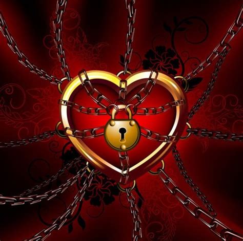 Free Locked Love Heart Illustration Vector Titanui