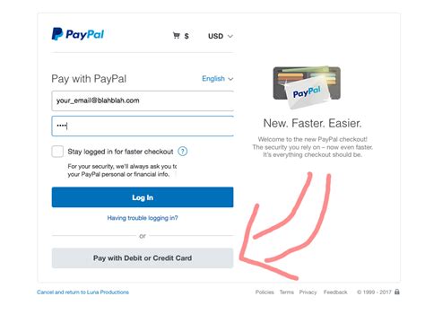 From there you get your own secure information about your paypal account that you do not have to share with anyone. How to pay by credit card (without a paypal account)