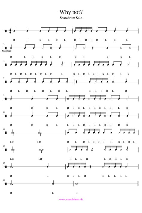 Snare Drum Solo Sheet Music Schlagzeug Noten Schlagzeug Musikerwitze