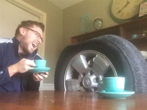 Guy Gets Flat Tire Takes Opportunity To Troll The Sht Out Of His Mates