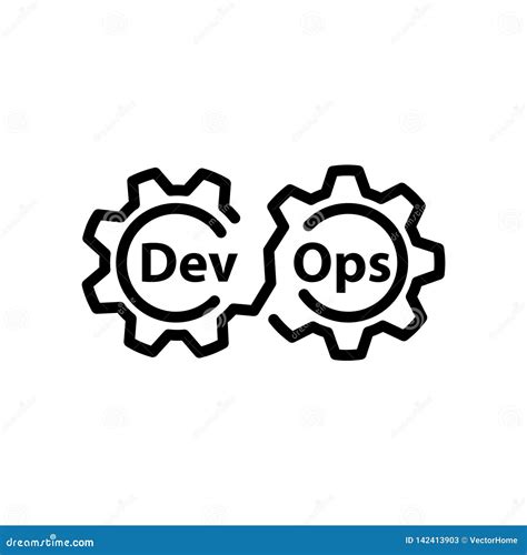 Devops Icon On A White Background Stock Vector Illustration Of
