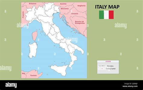 Mappa Italia Carta Politica Dellitalia Mappa Italia Con Paesi E