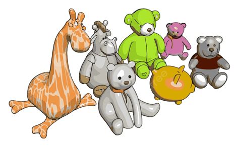 Stuffed Toy Clipart Hd Png Various Stuffed Toy Animals Vector