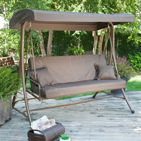 Our outdoor swing with canopy review includes brands that are guaranteed safe and enjoyable. Siesta 3 Person Canopy Swing Bed - Chocolate | Canopy ...