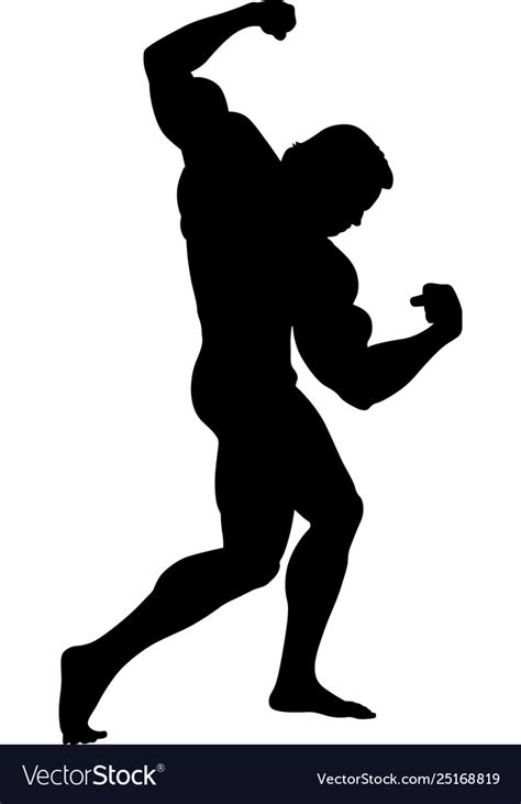 Bodybuilding Poses Silhouette Royalty Free Vector Image