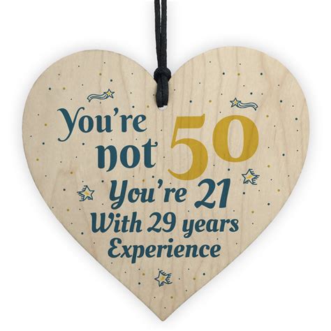 Dads have always been there for us; 50th Birthday Gift Wooden Heart 50 For Dad Mum Sister Friend