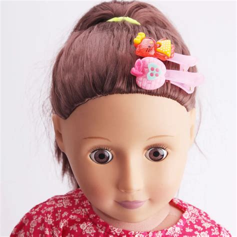 new 10pcs a set american girl doll accessories of multi colors hair clips for 18 american girl