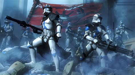 Star Wars Clone Trooper Battle Rifles Minigun Flag Mist Star