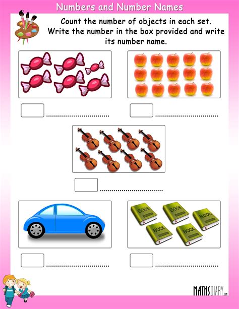 Naming Numbers Grade 1 Math Worksheets