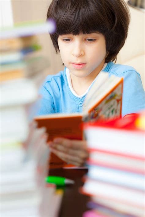 Boy Reading A Book Close Up Stock Photo Image Of Person Learning