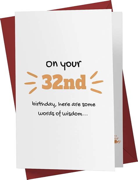 Funny 32nd Birthday Card Hilarious 32 Years Old India Ubuy