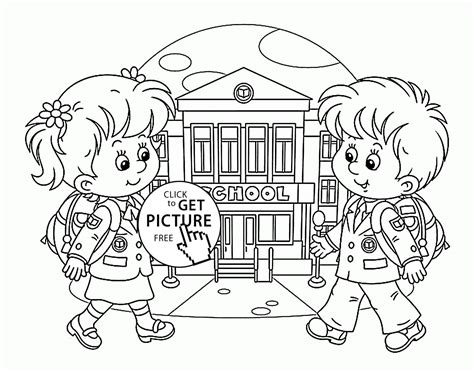 School Book Coloring Pages At Free Printable