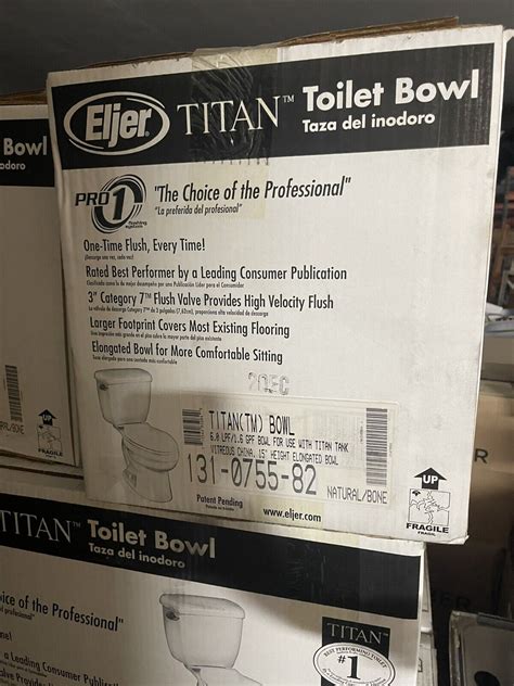 New Eljer Titan Toilet Bowl 6lfp 16gpf 15” Hight Elongated Bowl