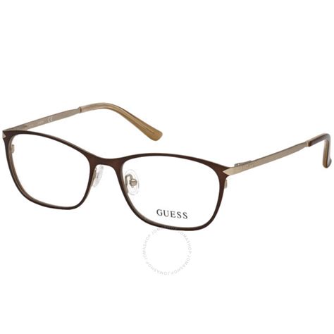 Guess Ladies Brown Rectangular Eyeglass Frames 529631 664689836109 Eyeglasses Jomashop