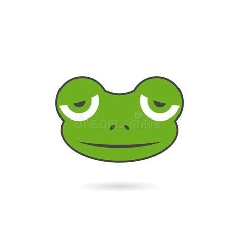 Cartoon Frog Face Icon With Shadow Stock Vector Illustration Of