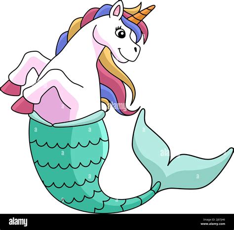 Unicorn Mermaid Cartoon Colored Clipart Stock Vector Image And Art Alamy