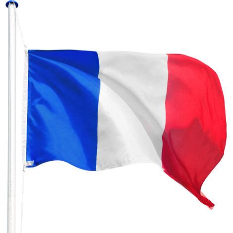 Composé de porter et de drapeau. Porte Drapeau avec 1 Drapeau de la France en Aluminium 6 ...