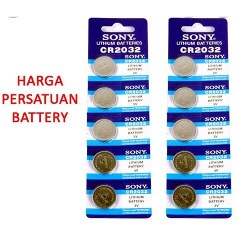 Jual BATERAI LITHIUM SONY BATTERY CR2032 CR 2032 CMOS Bios JAM KOMPUTER