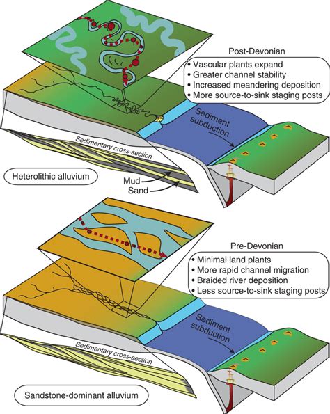 Schematic Model Of Fluvial Systems Both Before And After The