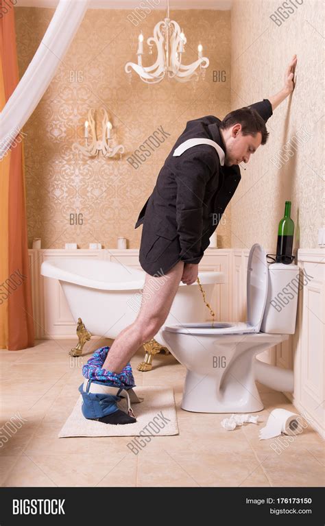 Funny Drunk Man Urine Image And Photo Free Trial Bigstock