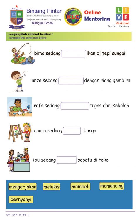 Bahasa Indonesia Online Activity For 3 Kindergarten Reading