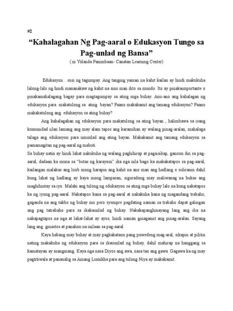 Tekstong Nagsasalaysay Halimbawa Pagbabasa Tekstong