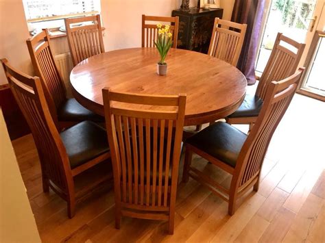 Solid Oak Round Dining Table With 8 Chairs In Cupar Fife Gumtree