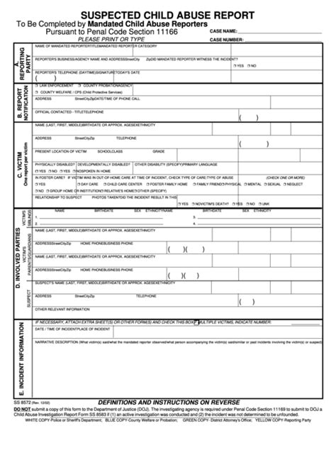 Printable Child Abuse Form For North Carolina Printable Forms Free Online