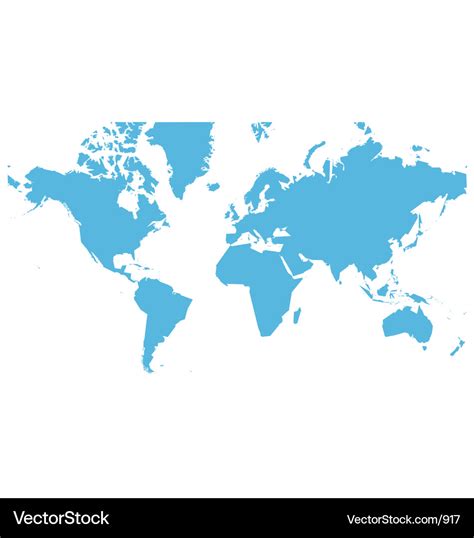 Outline Map Of World Simple Flat Vector Illustration