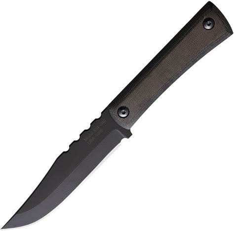 Jason Perry Blade Works Hunter Fixed Blade Knife Black Micarta 1095hc