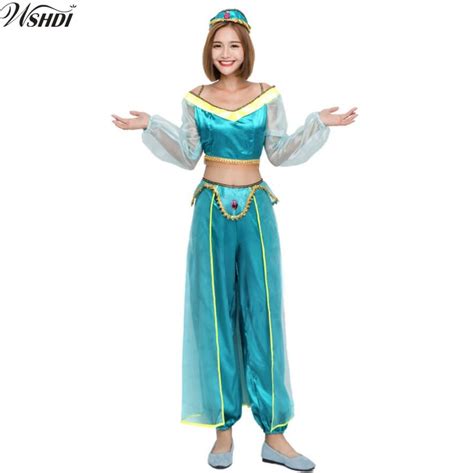 2018 Princess Jasmine Costume Women Adult Aladdins Princess Jasmine