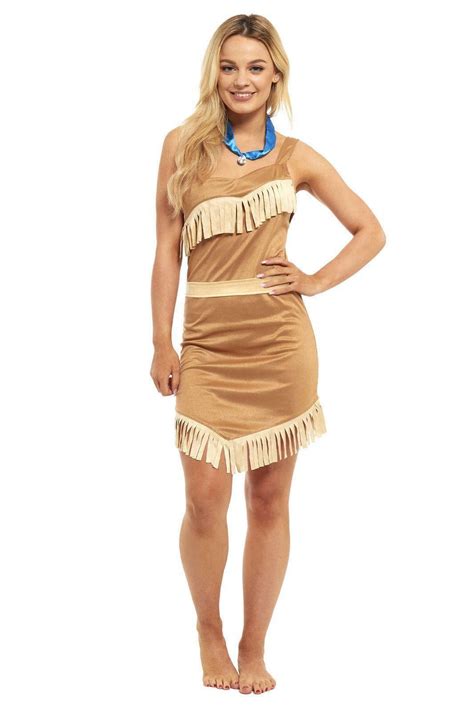 Ladies Sexy Pocahontas Indian Princess Halloween Fancy Dress Costume All Sizes Ebay