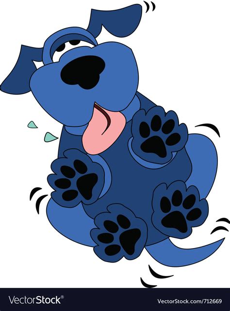 Cute Blue Dog Cartoon Royalty Free Vector Image