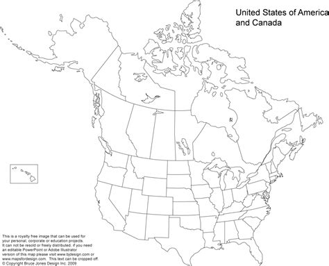 Us Canada Map Printable Best A Blank Map The United States List Inside