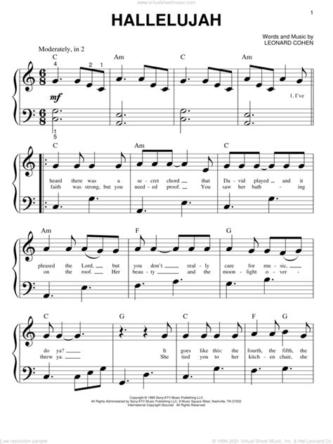 hallelujah sheet music leonard cohen lead sheet fake book hot sex picture