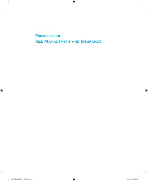 Principles Of Risk Management And Insurance Th Edition Principles