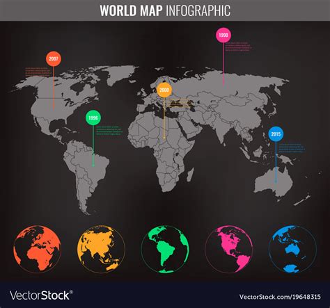 World Map Infographic Template All Country Vector Image