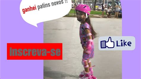 Aprendendo A Andar De Patins Que Ganhei De Presente Da Vov Youtube