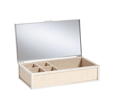 Silver Rattan Jewelry Boxes Pottery Barn