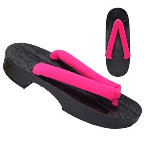 whoholl anime cosplay wooden geta summer women flat sandals traditional japanese colgs shoes