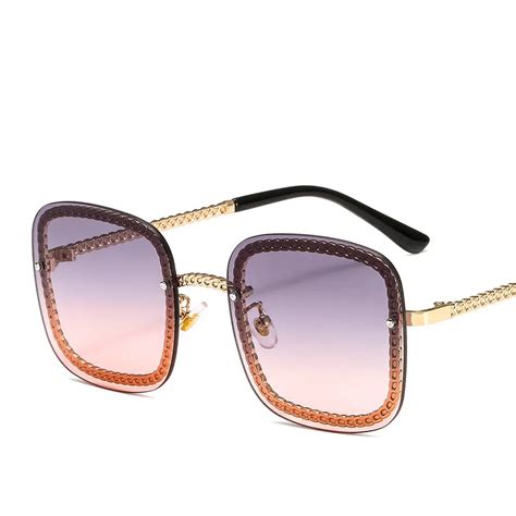 Mincl Vintage Square Sunglasses Women Oversize New Fashion Sun Glasses Men Double Color Retro