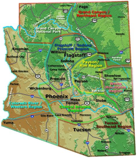Detailed Arizona Map