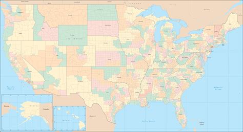 Usa Map With Congressional Districts And Counties Adobe Illustrator