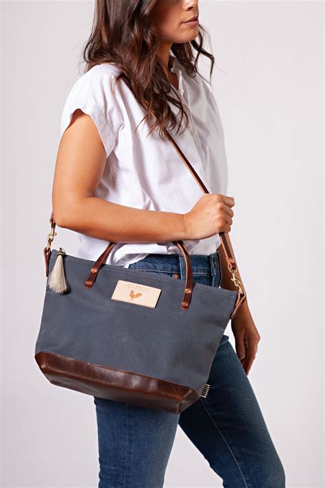Slate Blue Wax Canvas Hand Tote And Crossbody Meanwhile Back On The Farm